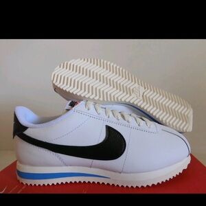 WMNS NIKE CORTEZ WHITE-BLACK-LIGHT PHOTO BLUE-SAIL SZ 8  [DN1791-100]